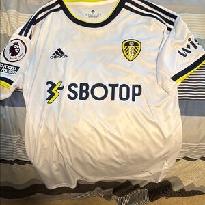 Adidas White and Black Leeds United Jersey